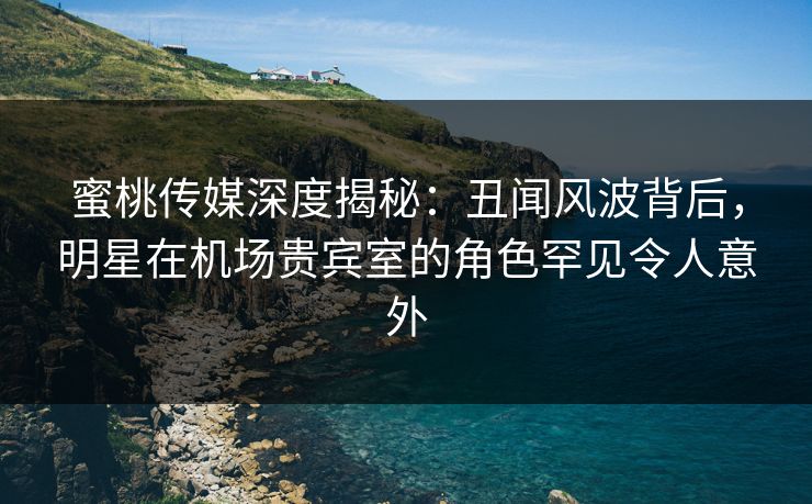 蜜桃传媒深度揭秘：丑闻风波背后，明星在机场贵宾室的角色罕见令人意外