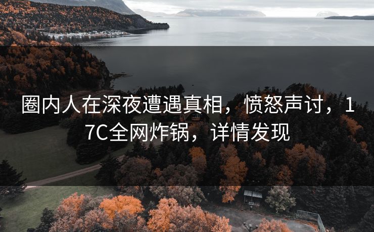 圈内人在深夜遭遇真相，愤怒声讨，17C全网炸锅，详情发现