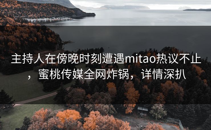 主持人在傍晚时刻遭遇mitao热议不止，蜜桃传媒全网炸锅，详情深扒