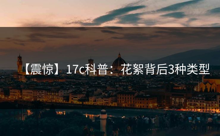 【震惊】17c科普:花絮背后3种类型 第1张 【震惊】17c科普:花絮背后3种类型 第1张