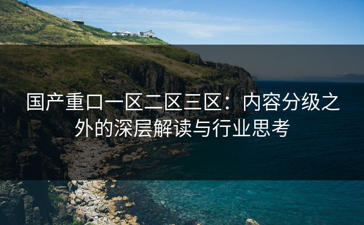 国产重口一区二区三区:内容分级之外的深层解读与行业思考